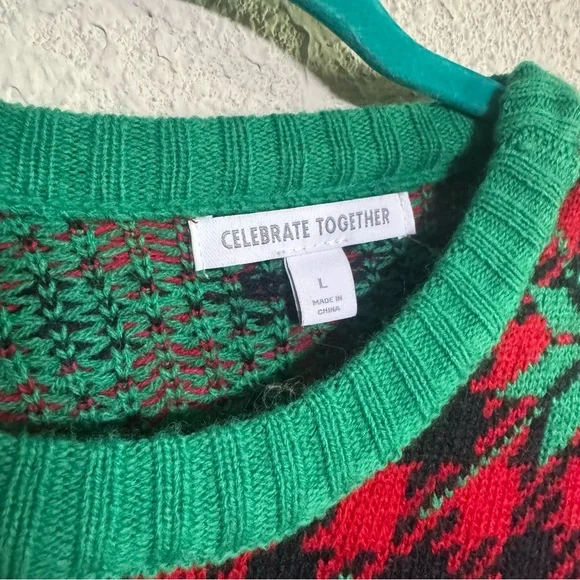 Celebrate Together Ugly Christmas Cat Sweater Funny size Large - Picture 6 of 7